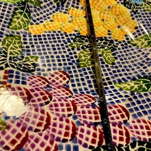 La Ceramica VBC Service Plate - Apple/grapes /Grapes and Leaves Mosaic 14.5”